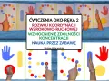 Ćwiczenia rozwijające koordynację wzrokowo-ruchową. Dzieci wskazują palcami kolorowe kropki na kartach.
