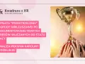 Wypłata nagrody jubileuszowej po udokumentowaniu nowych okresów wliczanych do stażu pracy. Złoty puchar w dłoniach symbolizuje sukces.