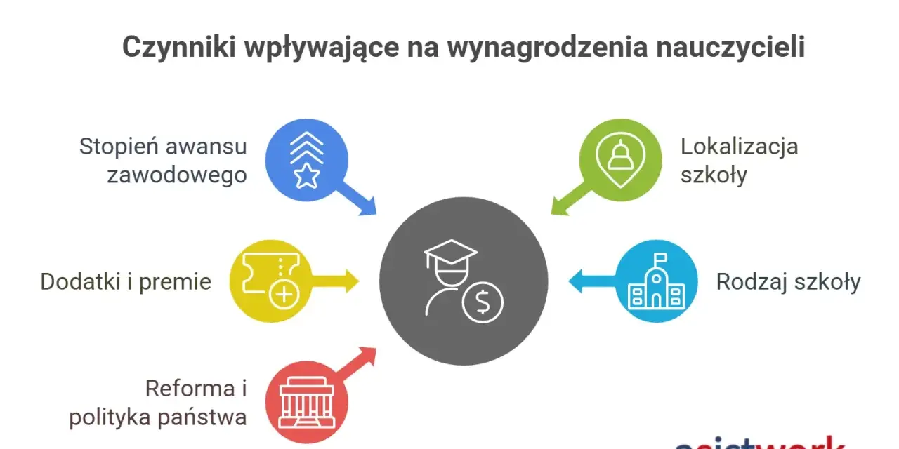 Czynniki wpływające na wynagrodzenia nauczycieli: awans, lokalizacja, rodzaj szkoły, dodatki, premie i polityka państwa. Tabela podwyżki dla nauczycieli 2026.