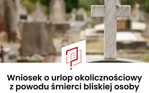 Cmentarz z krzyżem i nagrobkami. Wniosek o urlop okolicznościowy z powodu śmierci babci.