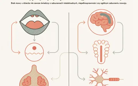 Ilustracja przedstawia schemat połączeń między ustami, mózgiem, neuronem i gruczołami.