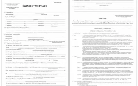Świadectwo pracy - dokument potwierdzający zatrudnienie i przebieg pracy.