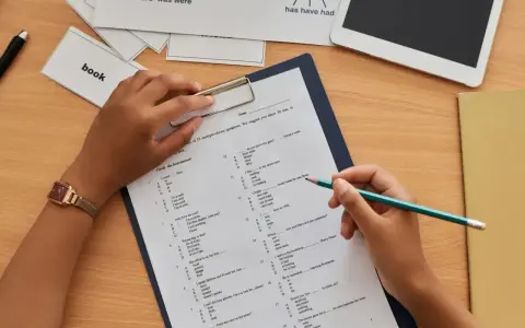 Nauczyciel ma 30 minut na sprawdzenie sprawdzianu z 55 pytań. Czas na zadanie to około 30 sekund.