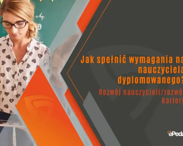 Nauczycielka z uczennicą przy tablicy, omawiające wymagania na nauczyciela dyplomowanego. Rozwój zawodowy kluczem do sukcesu.