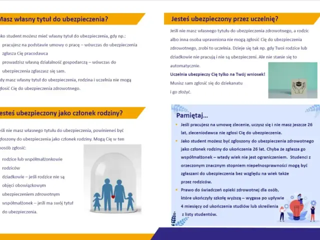 Czy uczeń szkoły policealnej jest ubezpieczony? Dowiedz się, jak możesz być objęty ubezpieczeniem zdrowotnym jako student lub członek rodziny.