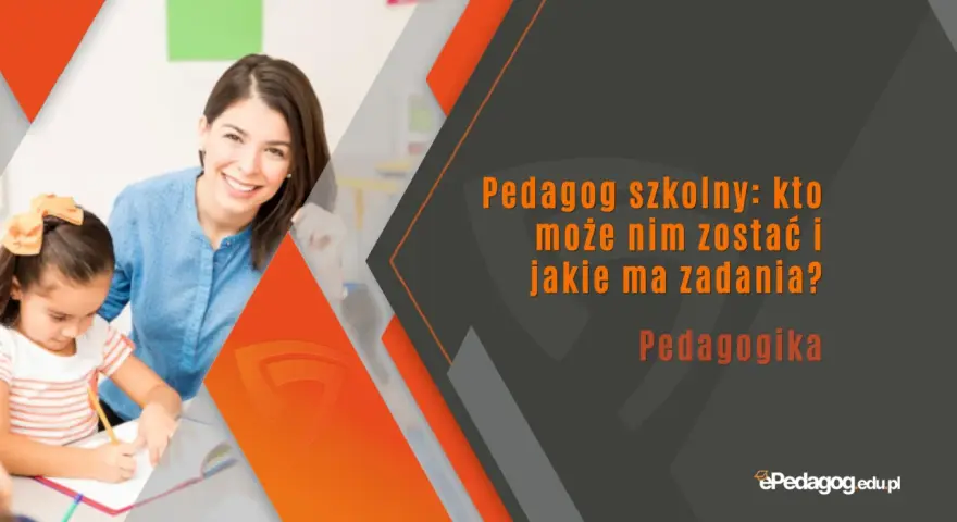 Uśmiechnięta pedagog szkolny pomaga dziecku w nauce. Dowiedz się, jakie kwalifikacje są potrzebne, by zostać pedagogiem szkolnym i jakie ma zadania.