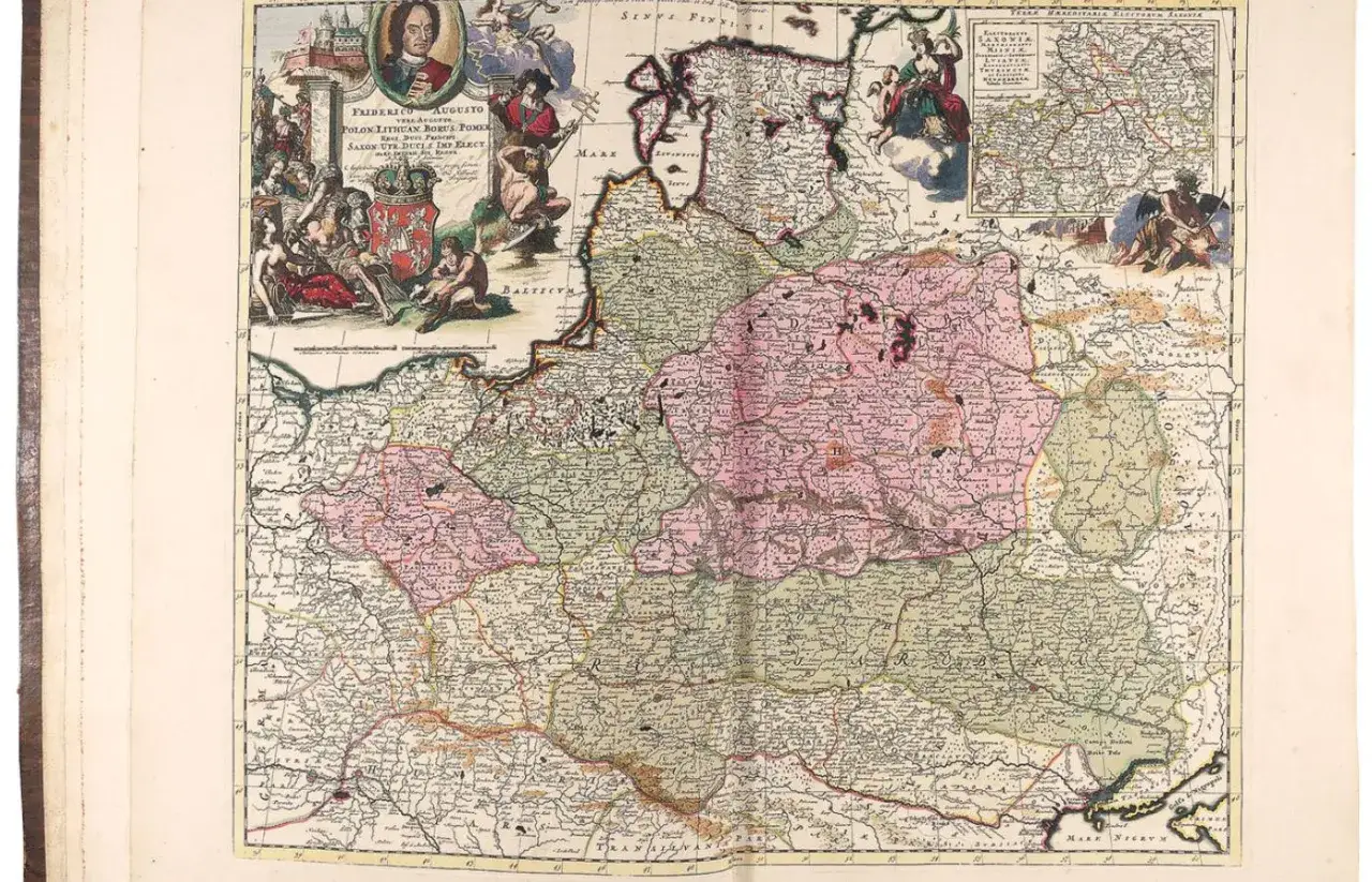 Mapa Polski XVIII wieku przed rozbiorami