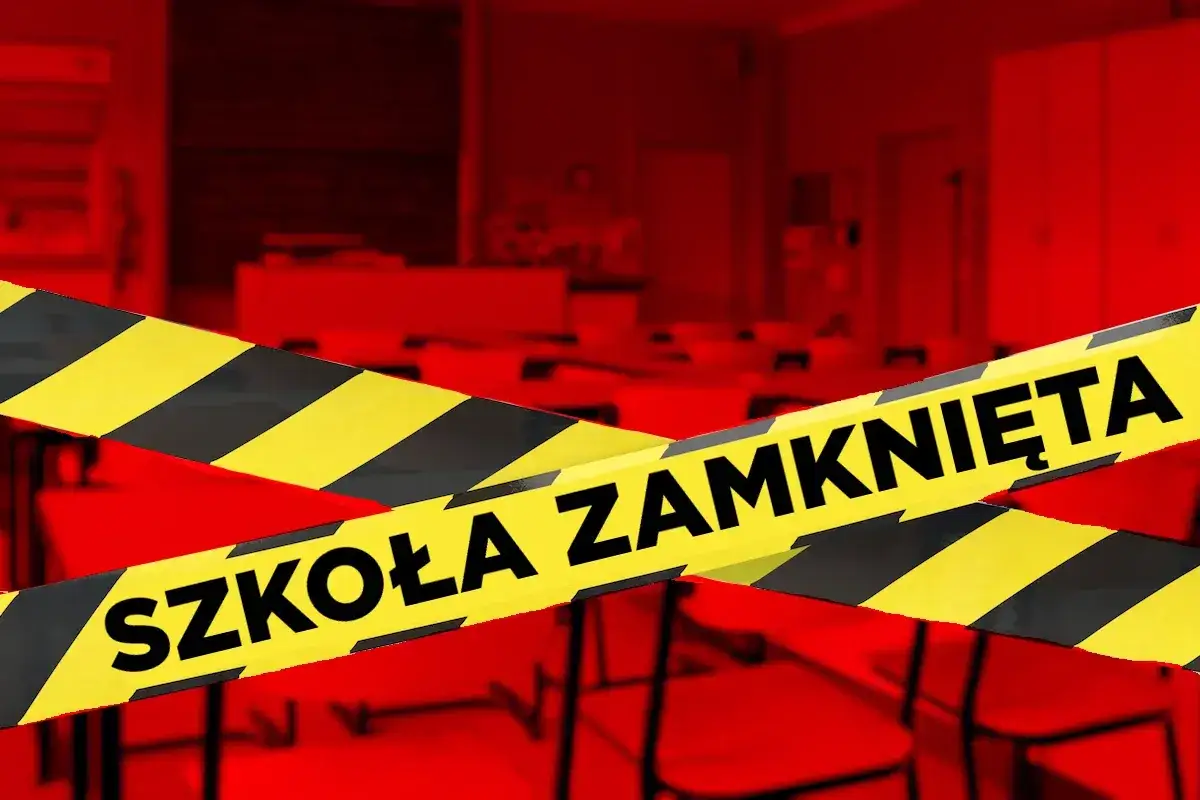 Żółto-czarna taśma z napisem 