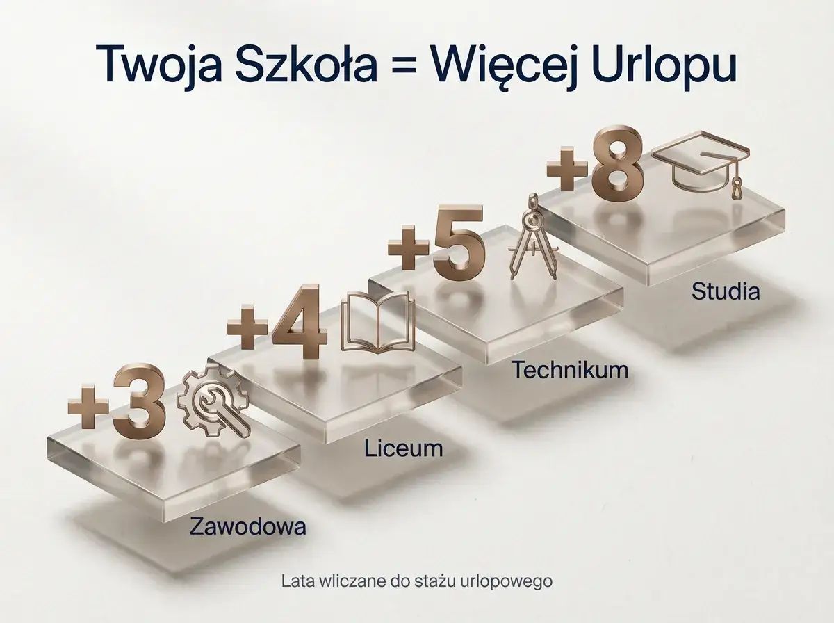 Po 4 latach w technikum zyskujesz +5 lat do stażu urlopowego. To więcej wolnego!
