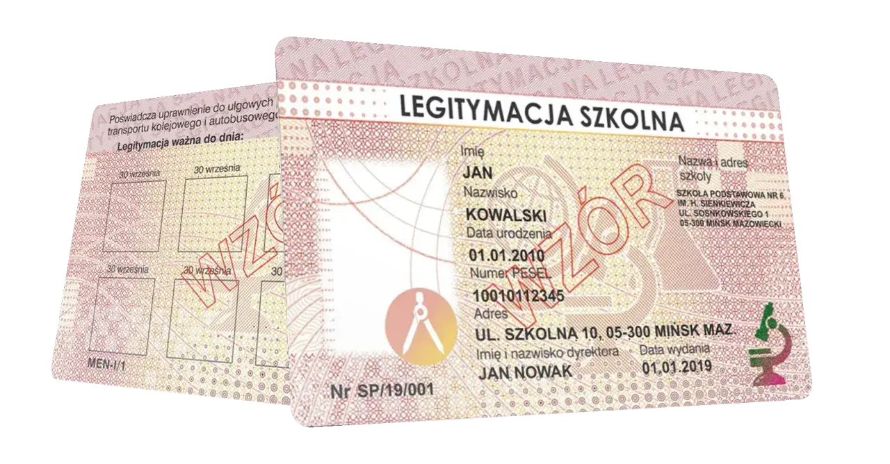 Dokumenty ZUS, legitymacja szkolna i karta miejska