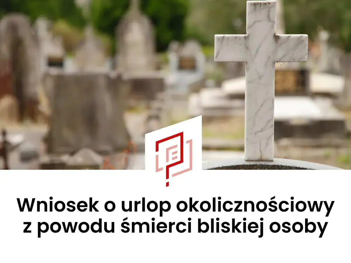Nagrobek z krzyżem na cmentarzu. Wniosek o urlop okolicznościowy śmierć babci.